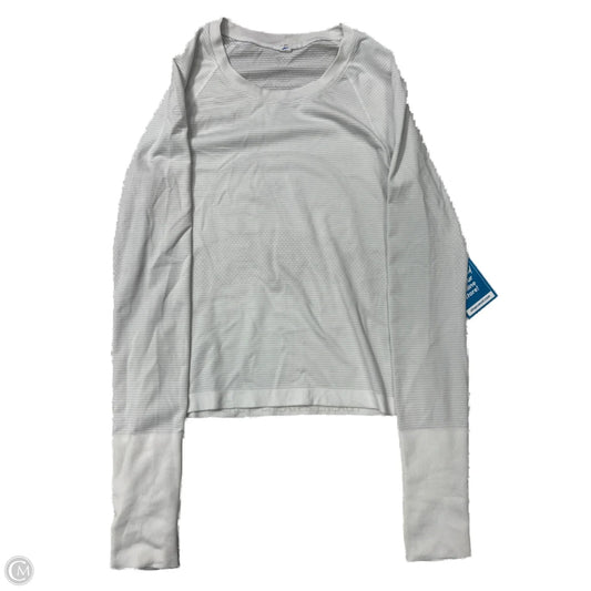 Athletic Top Long Sleeve Collar By Lululemon In White, Size: 6