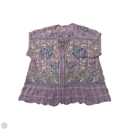 Top Short Sleeve By Johnny Was In Purple, Size: M