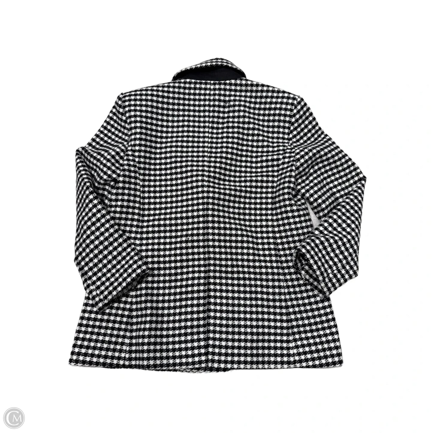 Coat Peacoat By Ann Taylor In Black & White, Size: 10