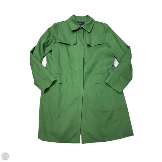Coat Trench Coat By Ann Taylor In Green, Size: L
