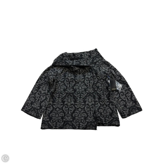 New! Sweater Cardigan By Adrienne Vittadini In Black & Grey, Size: M