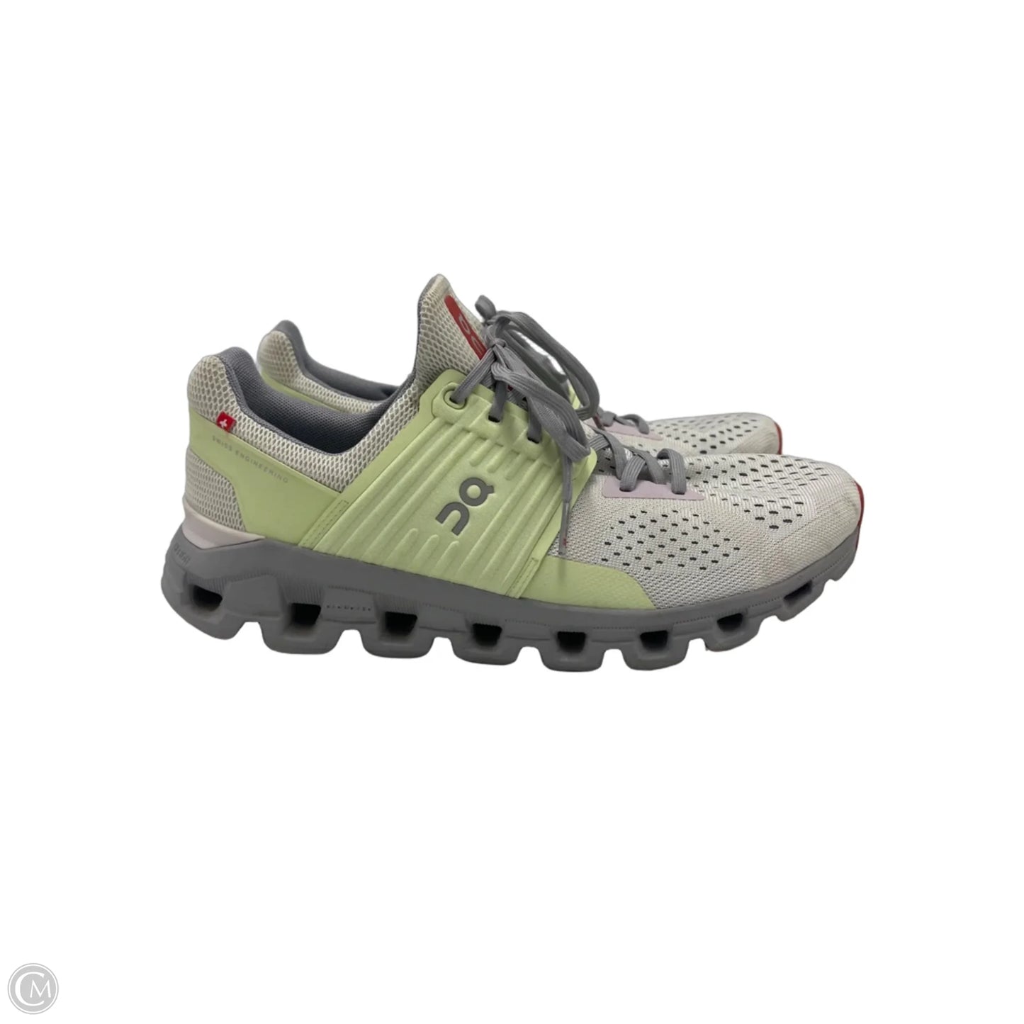 Shoes Athletic By ON Cloud In Green & Grey, Size: 10