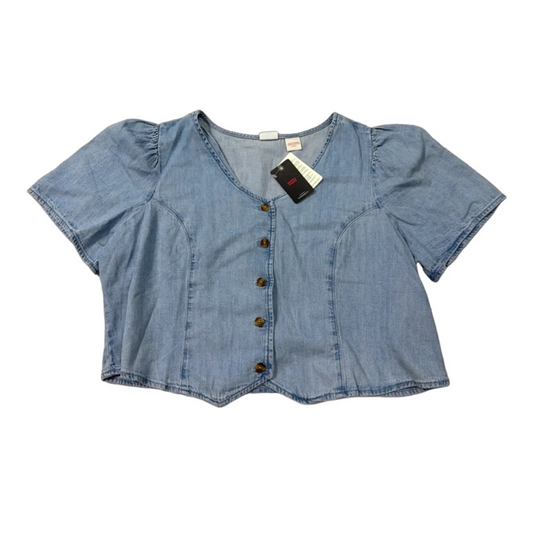 New! Top Short Sleeve By Levis In Blue, Size: 1x