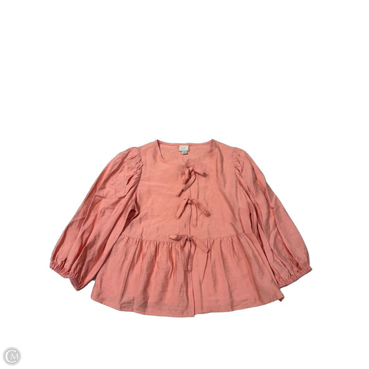 A New Day 3/4 Sleeve Top in Pink, Size XS