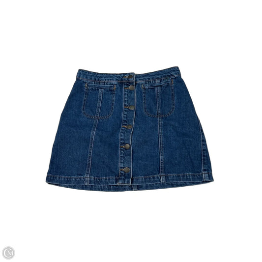 Motto Denim Mini Skirt in Navy, Size 6