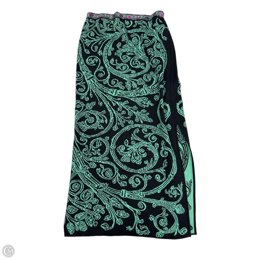 Peruvian Connection Maxi Skirt in Black & Blue, Size M