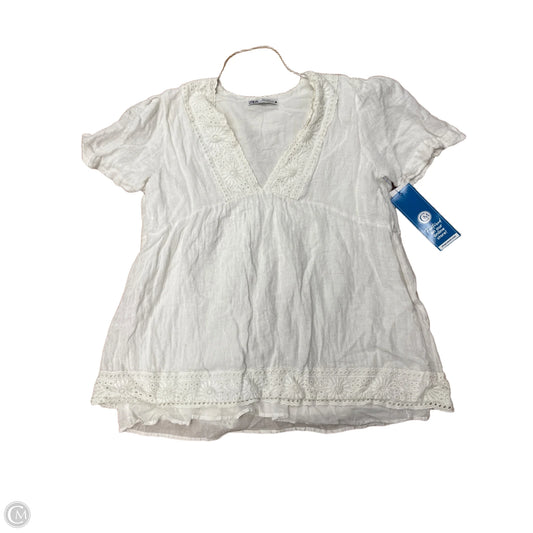 Top Short Sleeve By Zara In White, Size: Xxl