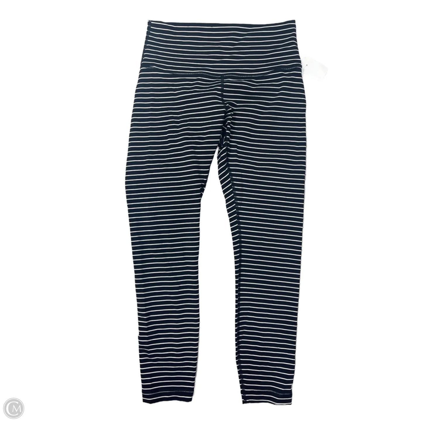 Athletic Leggings By Lululemon In Striped Pattern, Size: M