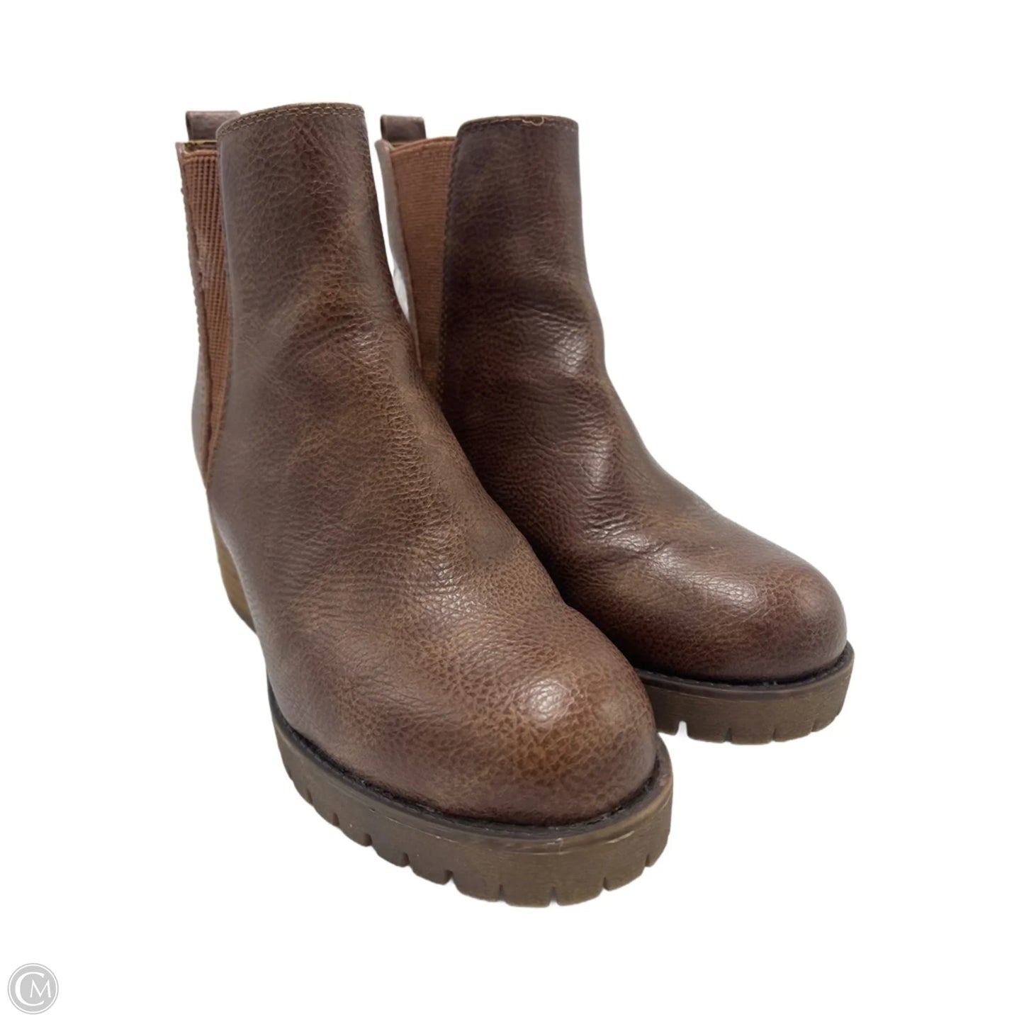 Boots Ankle Heels By Mia In Brown, Size: 7