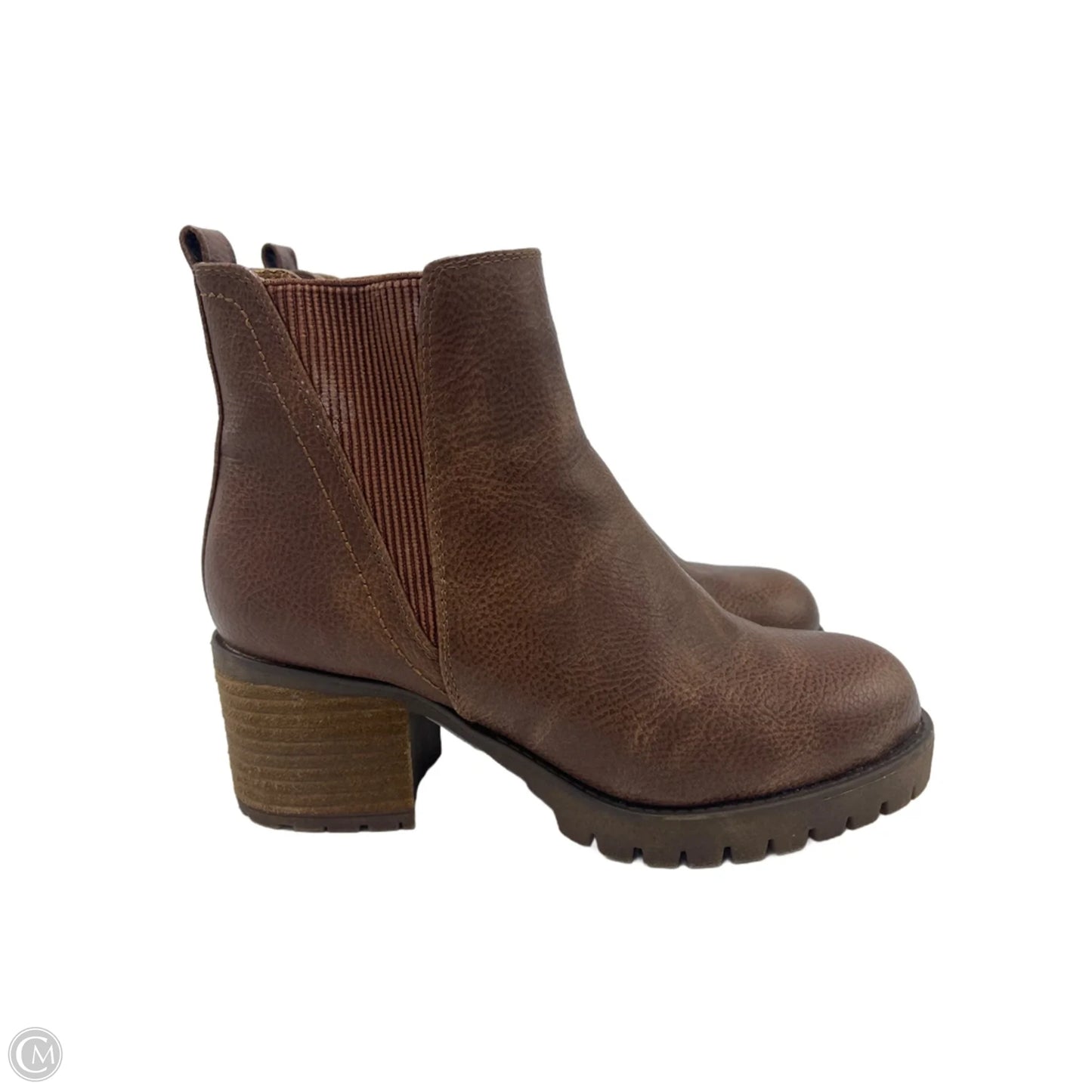 Boots Ankle Heels By Mia In Brown, Size: 7