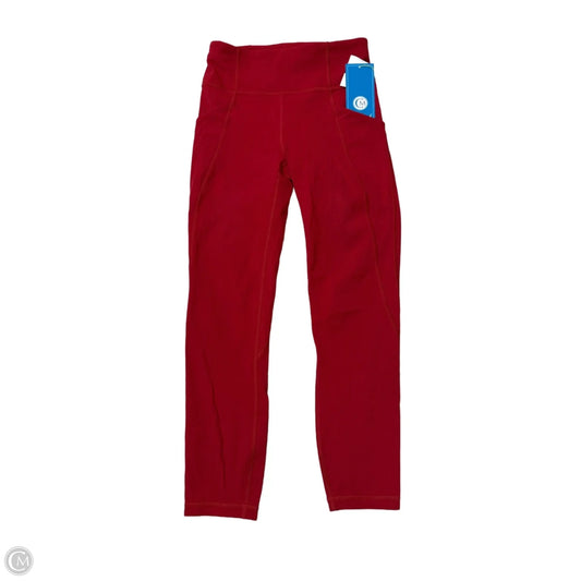 Athletic Leggings By Lululemon In Red, Size: S