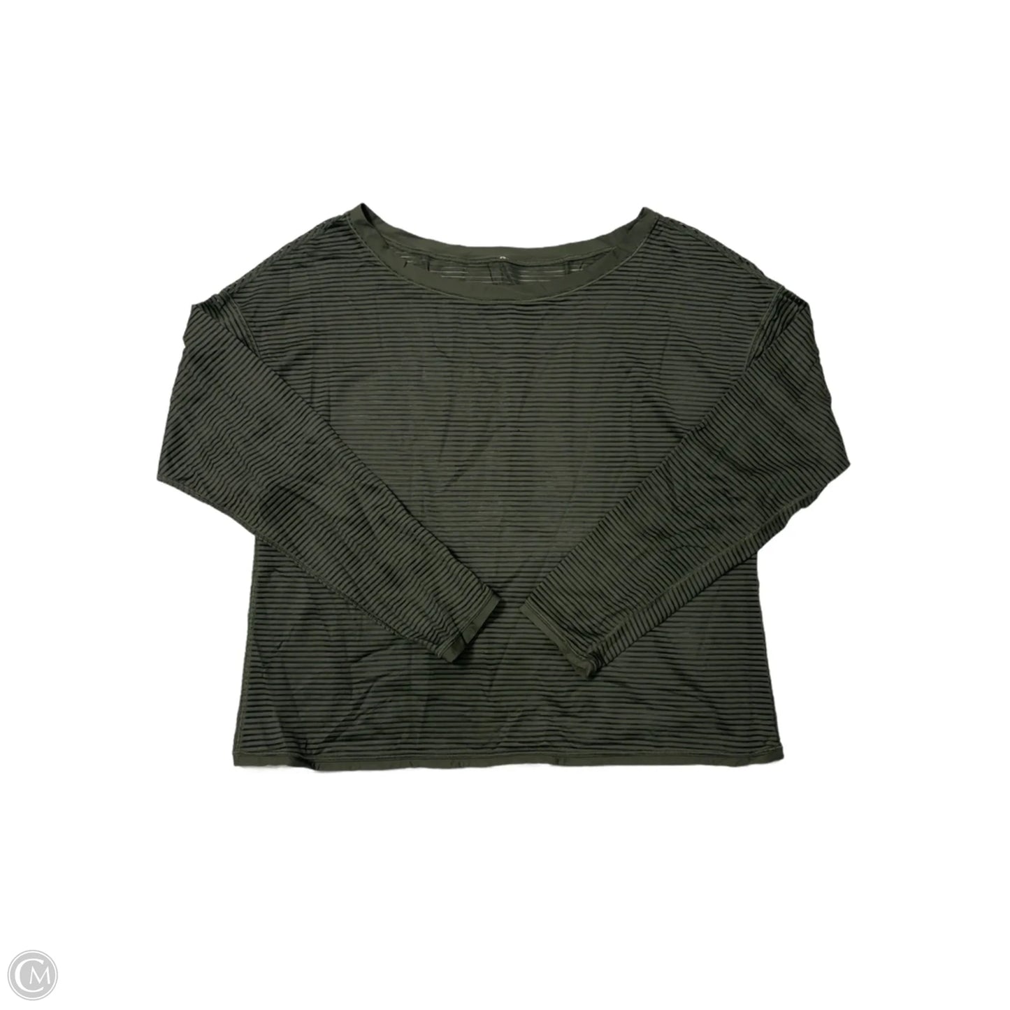 Athletic Top Long Sleeve Collar By Lululemon In Green, Size: S