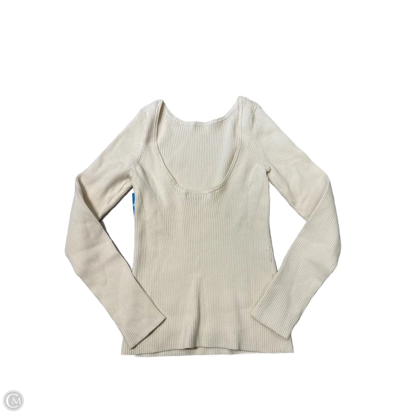 Top Long Sleeve By Banana Republic In Cream, Size: M