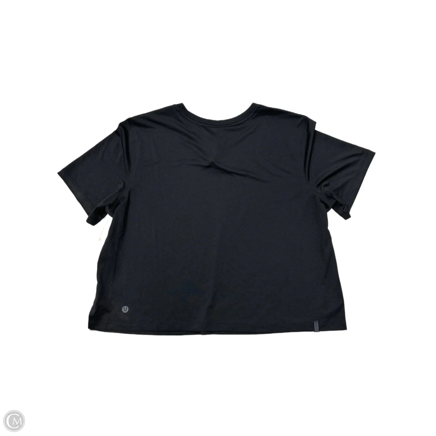 Athletic Top Short Sleeve By Lululemon In Black, Size: M