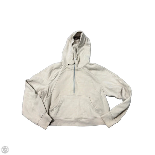 Athletic Sweatshirt Hoodie By Lululemon In Beige, Size: M