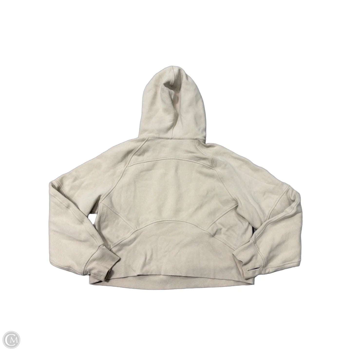 Athletic Sweatshirt Hoodie By Lululemon In Beige, Size: M