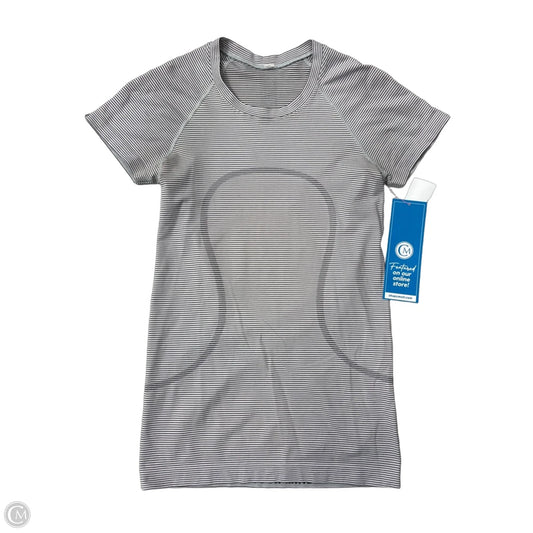 Athletic Top Short Sleeve By Lululemon In Striped Pattern, Size: S