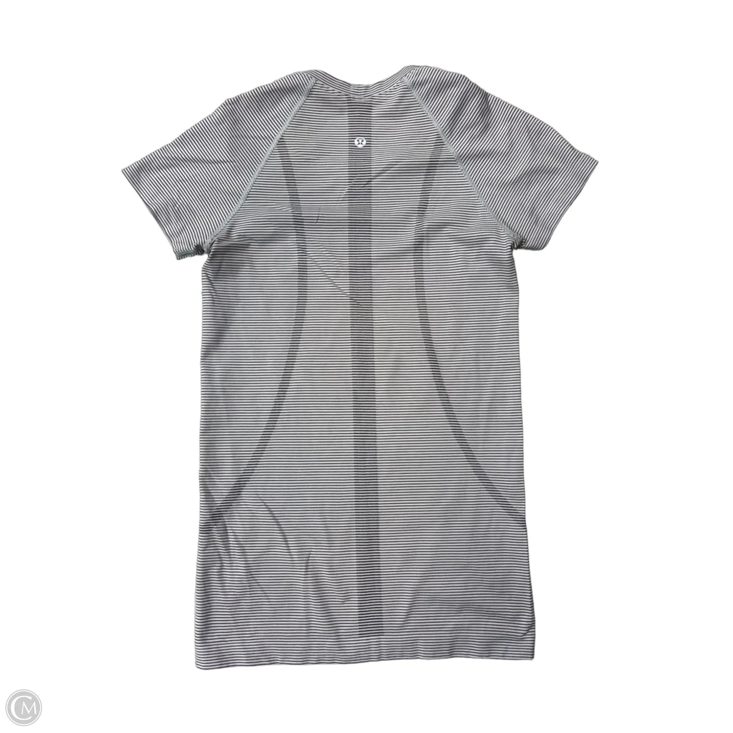 Athletic Top Short Sleeve By Lululemon In Striped Pattern, Size: S