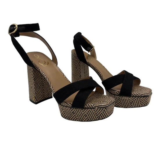 Shoes Heels Wedge By Sam Edelman In Black & Tan, Size: 8.5