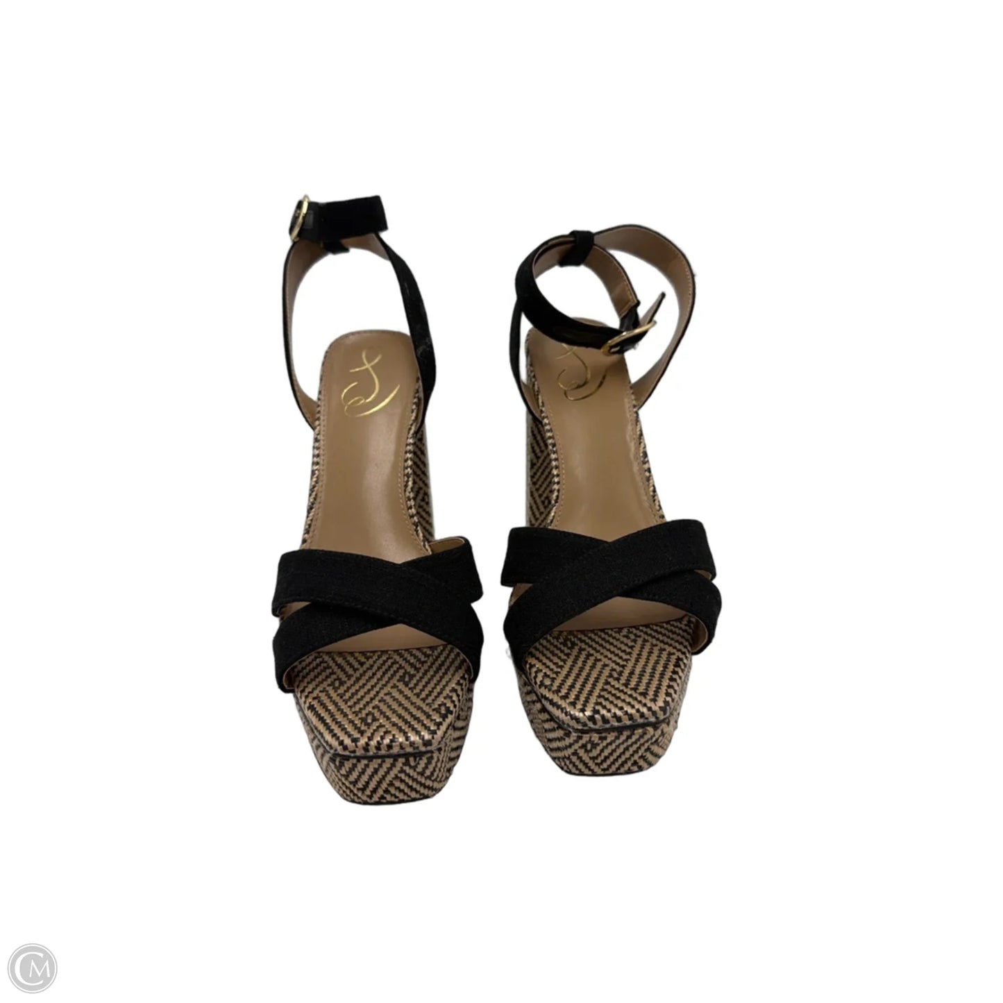 Shoes Heels Wedge By Sam Edelman In Black & Tan, Size: 8.5