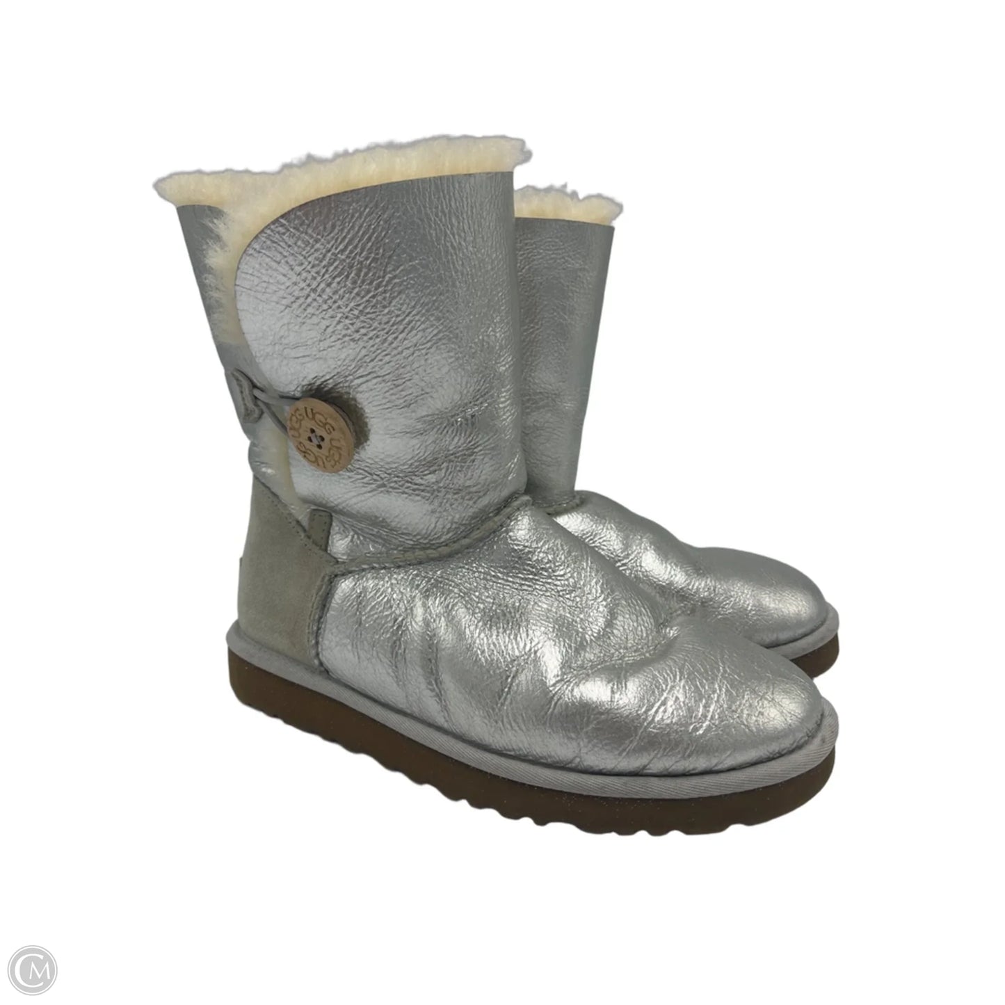 Boots Designer By UGG In Silver, Size: 7
