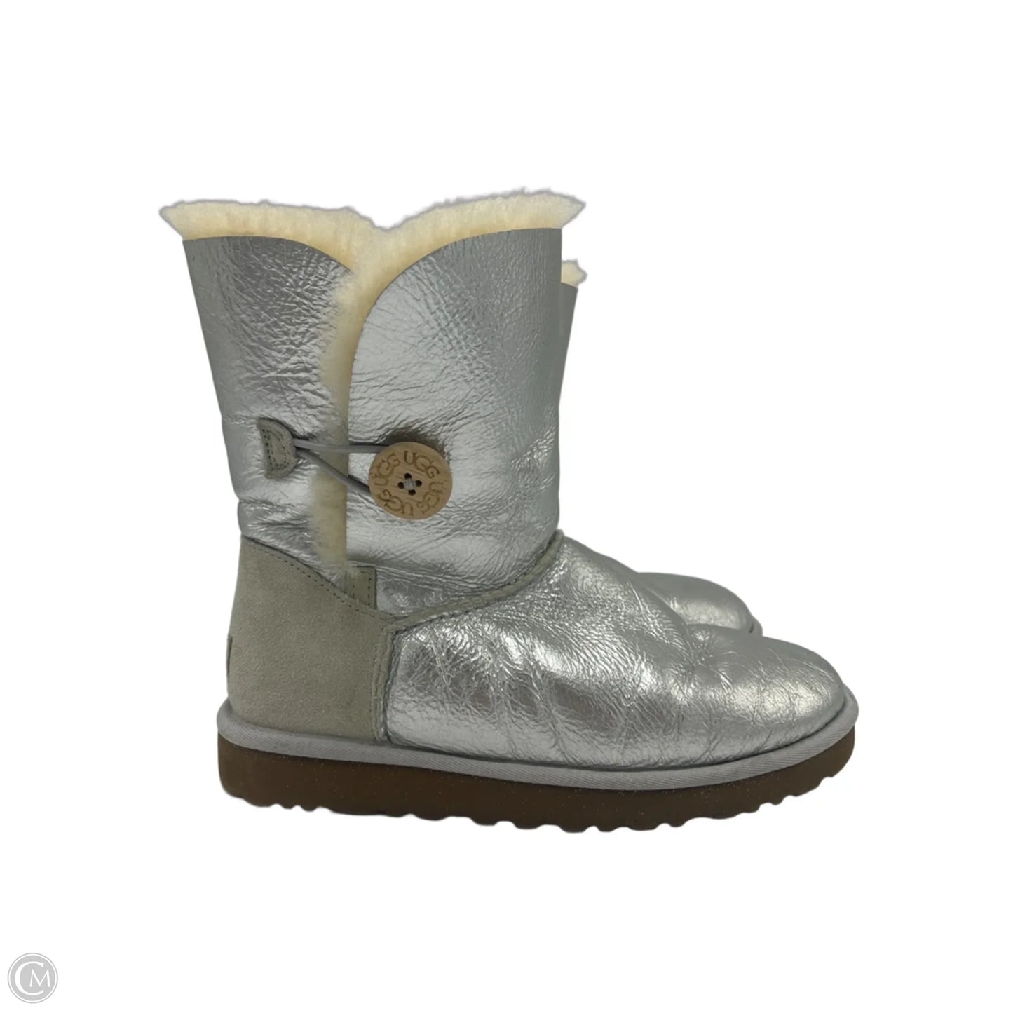 Boots Designer By UGG In Silver, Size: 7
