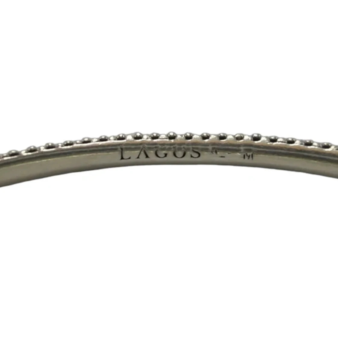 Lagos 925 Silver Caviar Beaded Designer Bangle Bracelet