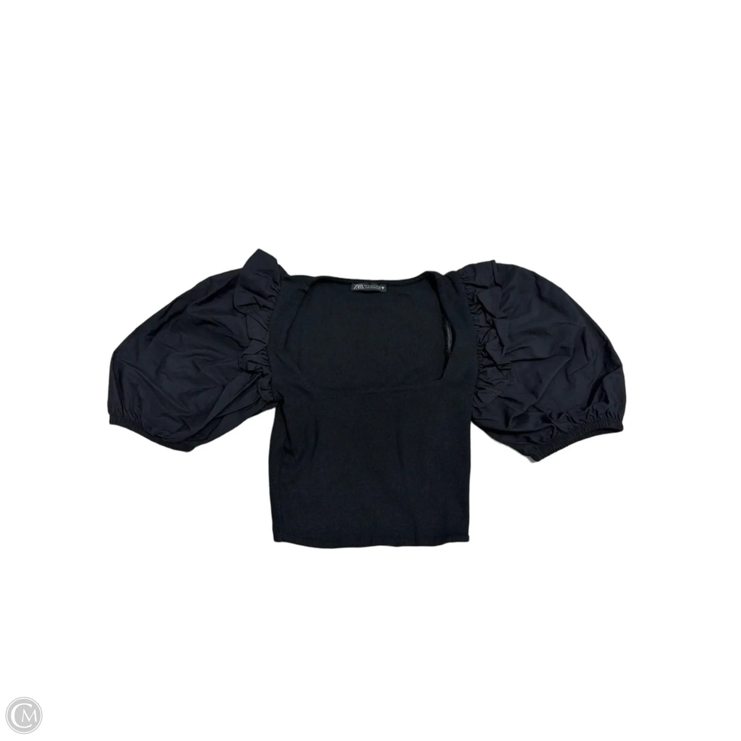 Top Short Sleeve By Zara In Black, Size: S