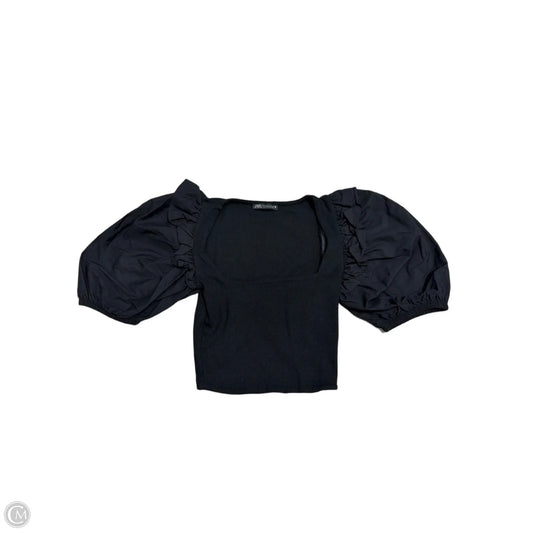 Top Short Sleeve By Zara In Black, Size: S
