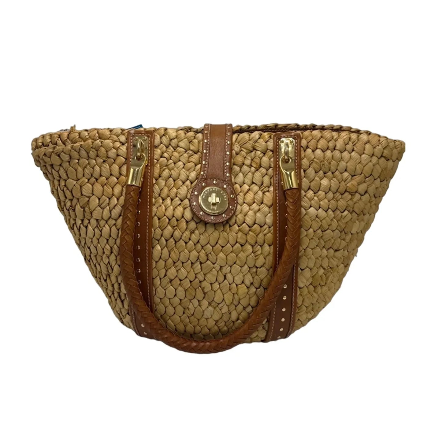 Michael Kors Santorini Raffia Basket Designer Tote