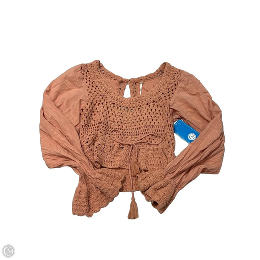 Top Long Sleeve By Free People In Orange, Size: S
