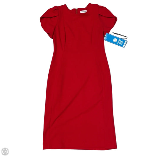 Dress Casual Midi By Calvin Klein In Red, Size: 8