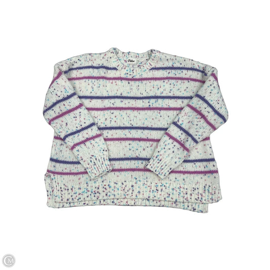 Sweater By Pulse In Purple & White, Size: L