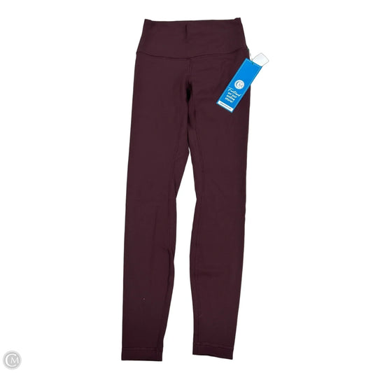 Athletic Leggings By Lululemon In Maroon, Size: 4