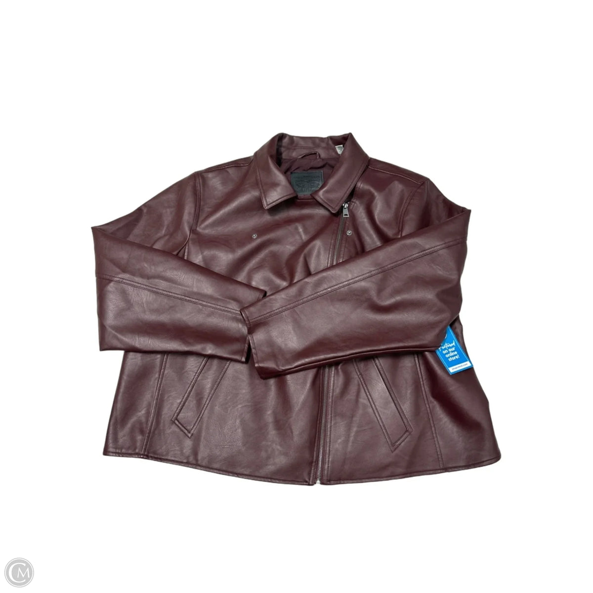 Levi's Maroon Faux Leather Moto Jacket, Size 3X