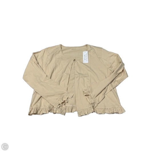 Long-Sleeve Top in Tan, Size 1X