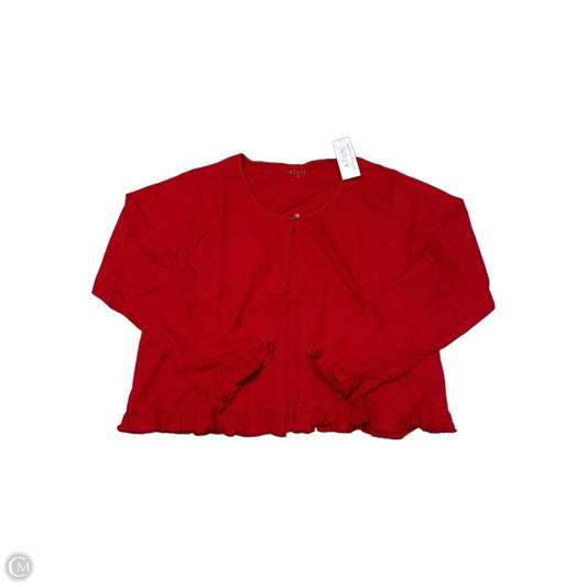 New! Long-Sleeve Top in Red, Size 1X