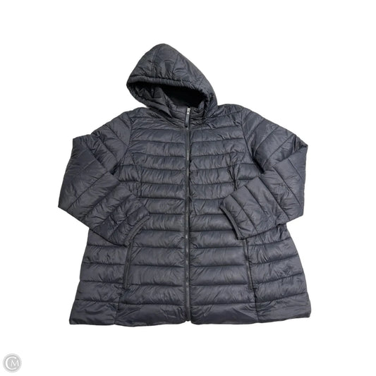 St. John's Bay Quilted Puffer Coat in Black, Size 1X