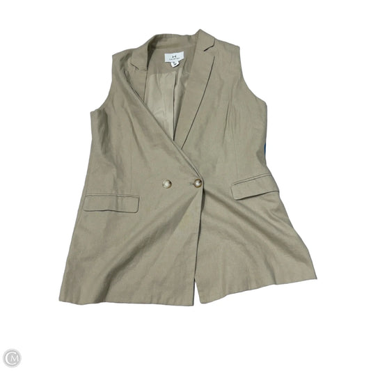 Halston Designer Vest in Tan, Size L