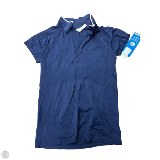 Athletic Top Short Sleeve By Athleta In Blue, Size: L