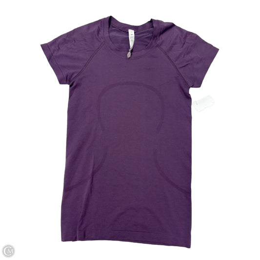 Athletic Top Short Sleeve By Lululemon In Purple, Size: 4