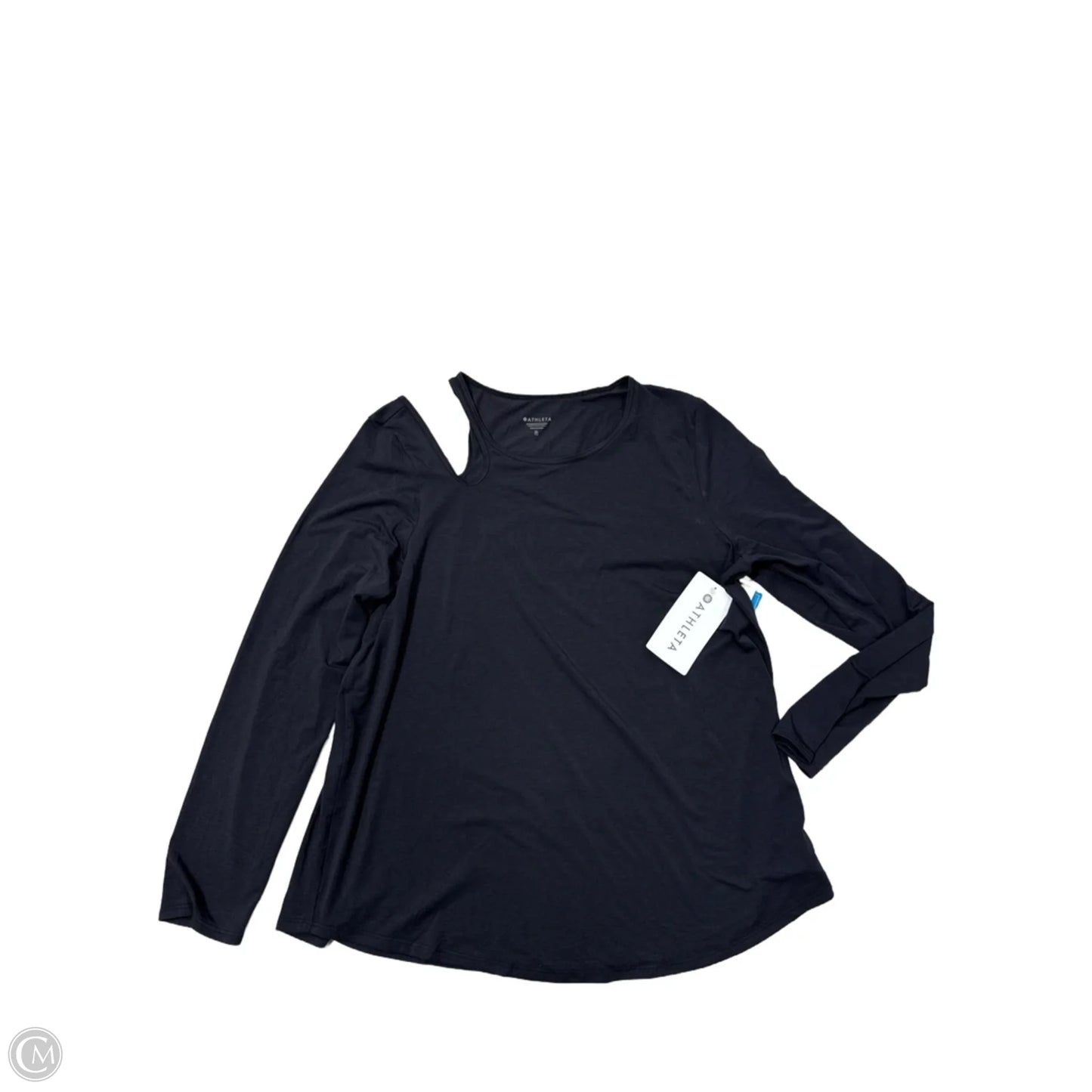 New! Athletic Top Long Sleeve Collar By Athleta In Black, Size: Xl