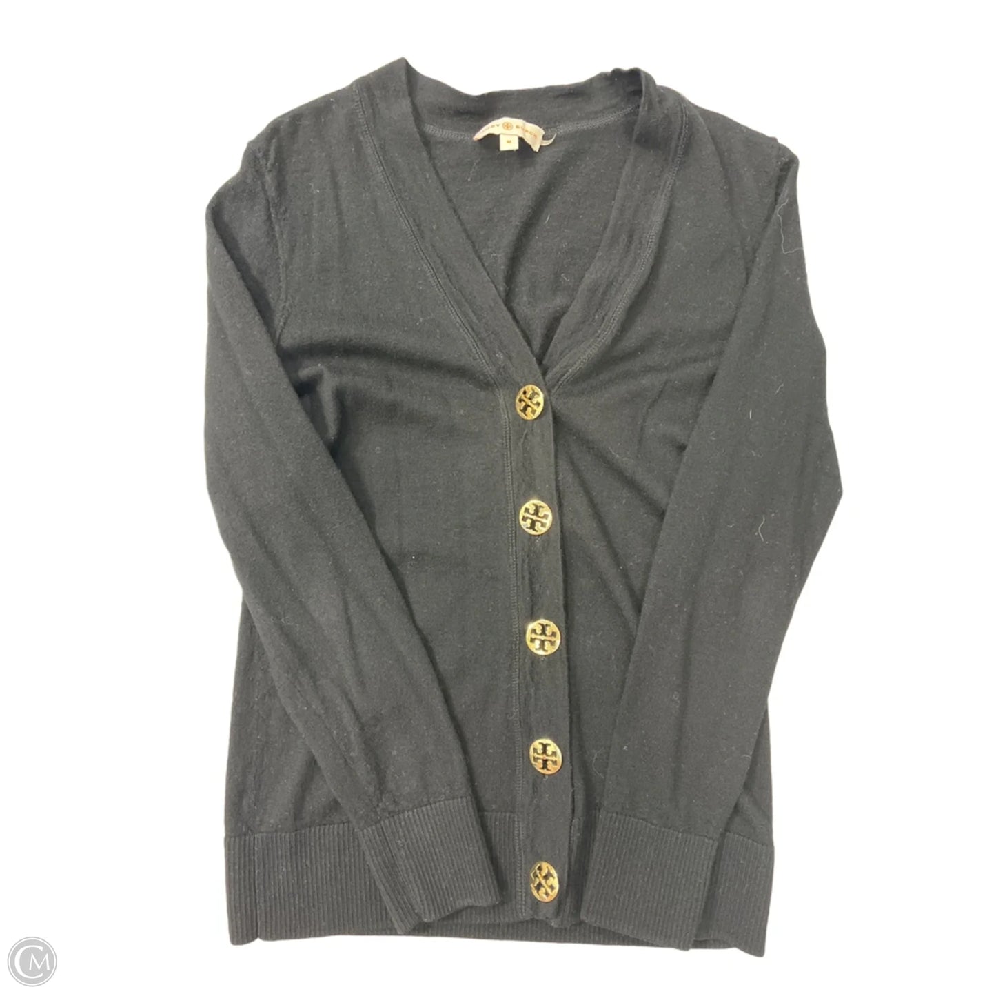 Sweater Cardigan Designer By Tory Burch In Black, Size: M