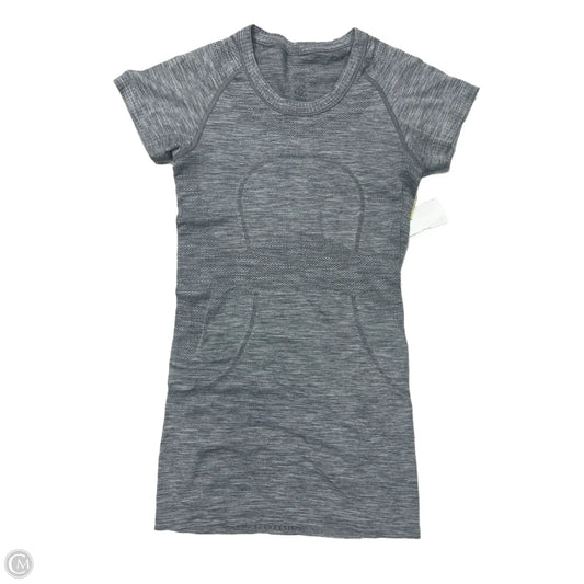 Athletic Top Short Sleeve By Lululemon In Grey, Size: 2