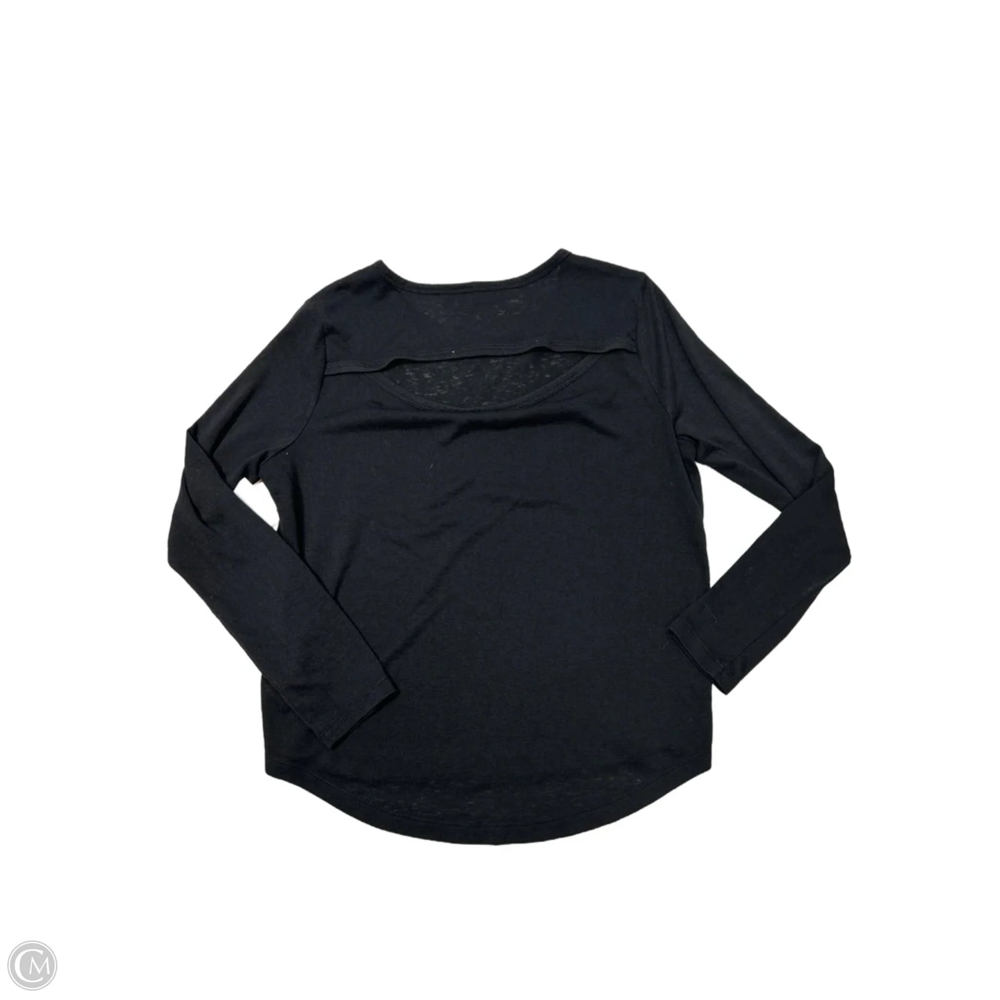 Athletic Top Long Sleeve Collar By Athleta In Black, Size: M