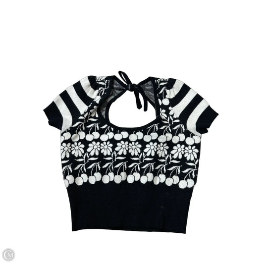Top Short Sleeve By Maeve In Black & White, Size: Xs