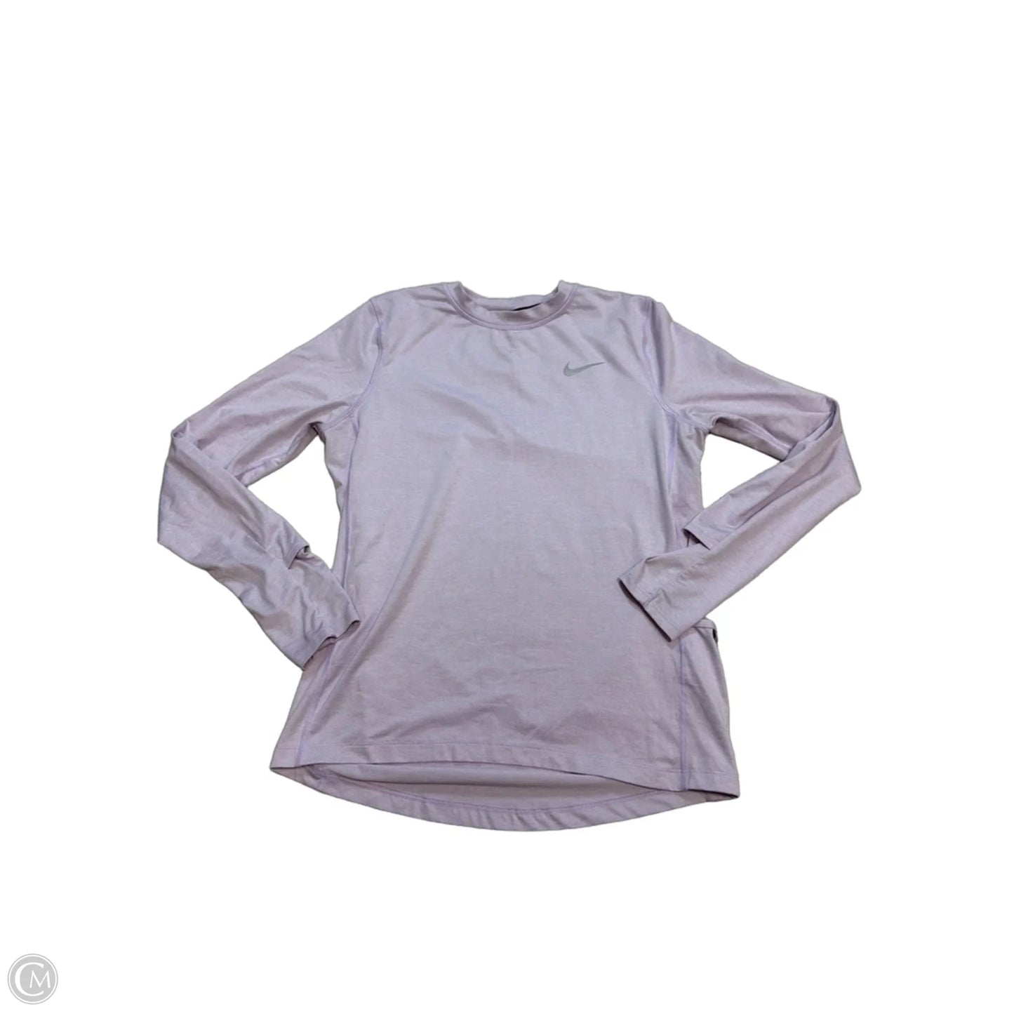 Athletic Top Long Sleeve Collar By Nike In Purple, Size: S