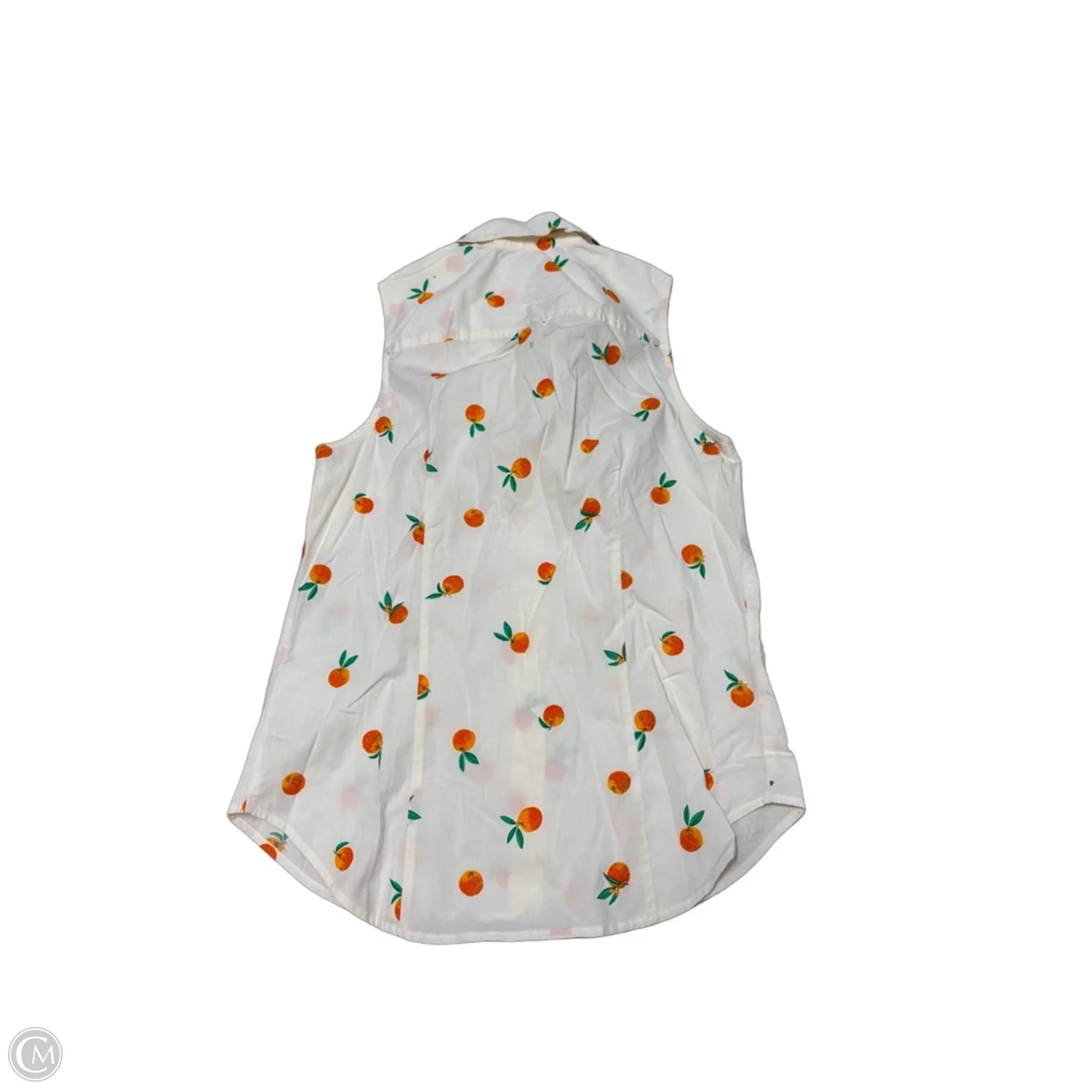 New! Top Sleeveless By J. Crew In Cream & Orange, Size: Xs