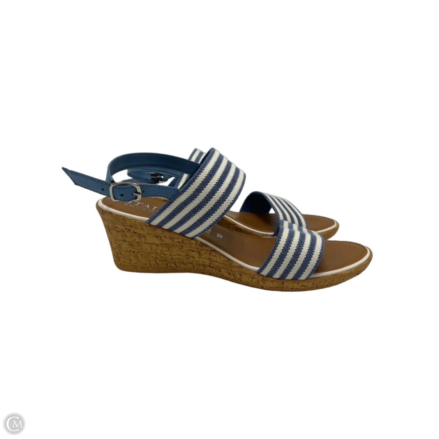 Shoes Heels Block By Italian Shoemakers In Blue & Brown, Size: 10