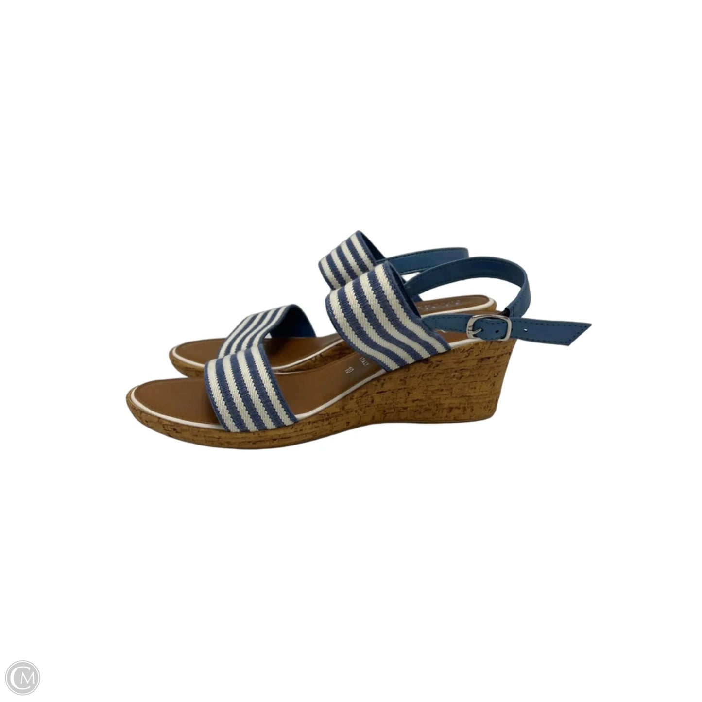 Shoes Heels Block By Italian Shoemakers In Blue & Brown, Size: 10
